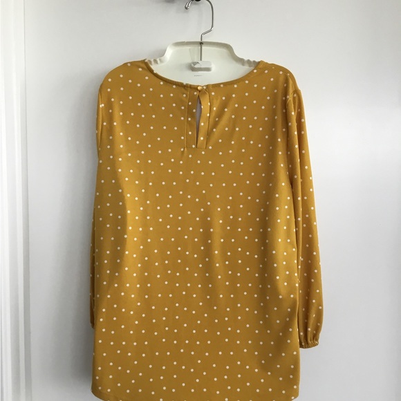 Andrianna Papell Long Sleeved Blouse Yellow Size Medium Like New $26 - Picture 6 of 9